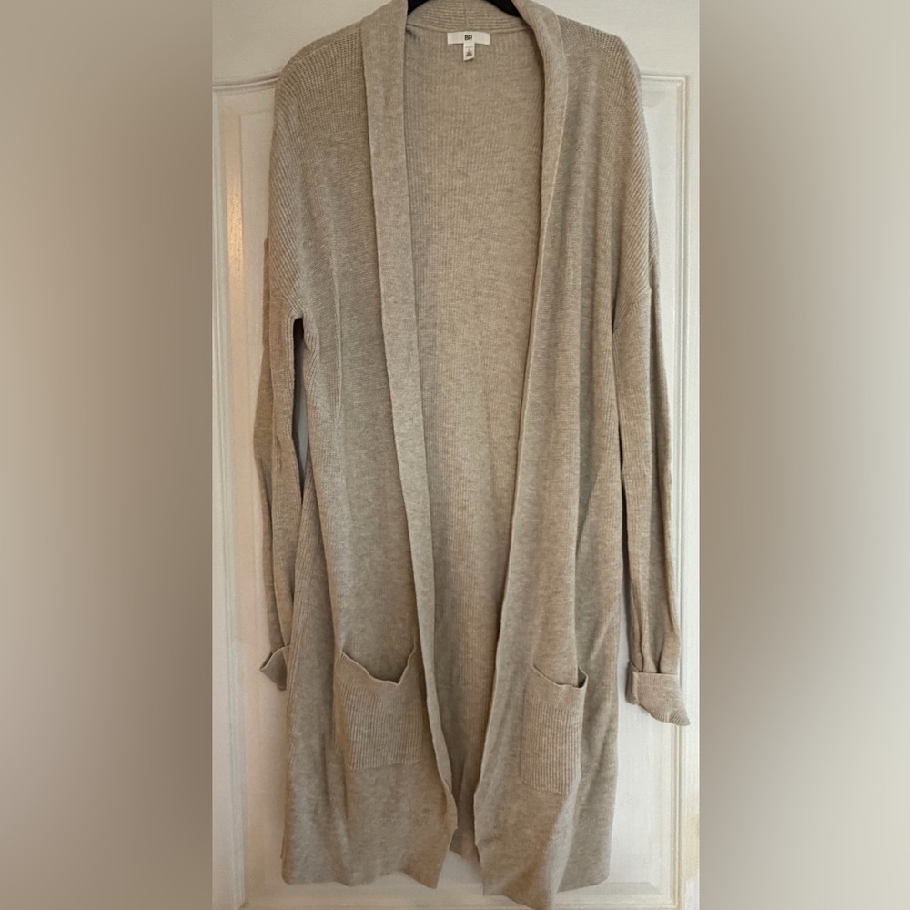 BP Beige Open Front Cardigan